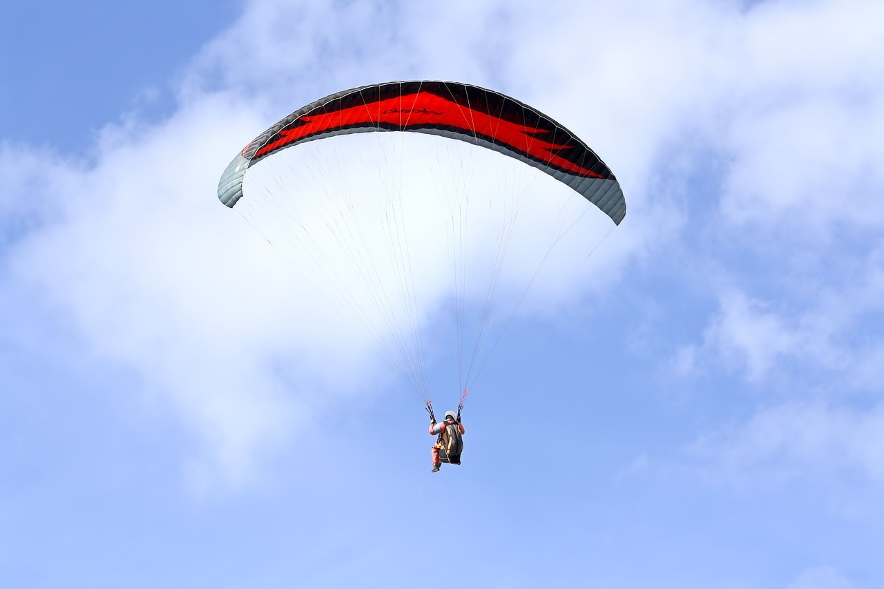 paragliding skydiving parachute free photo