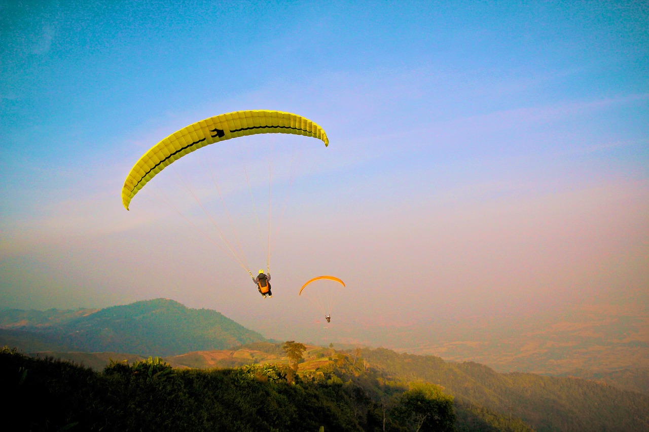 paragliding flying pilot free photo