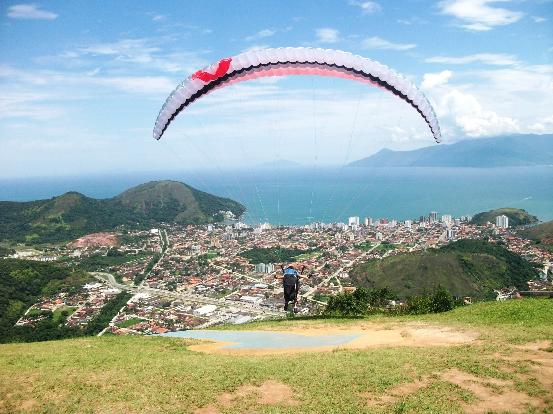 paragliding flight takeoff free photo