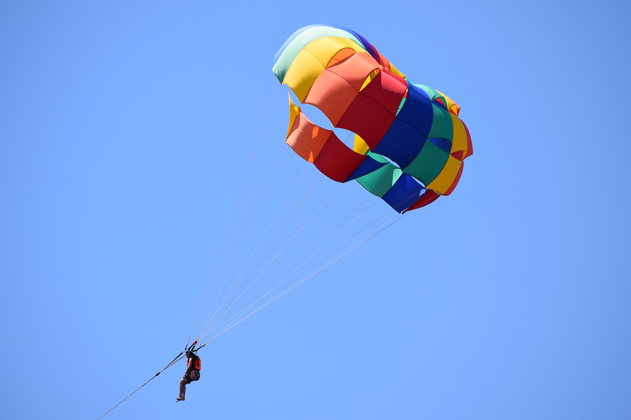 parasailing colorful adventure free photo
