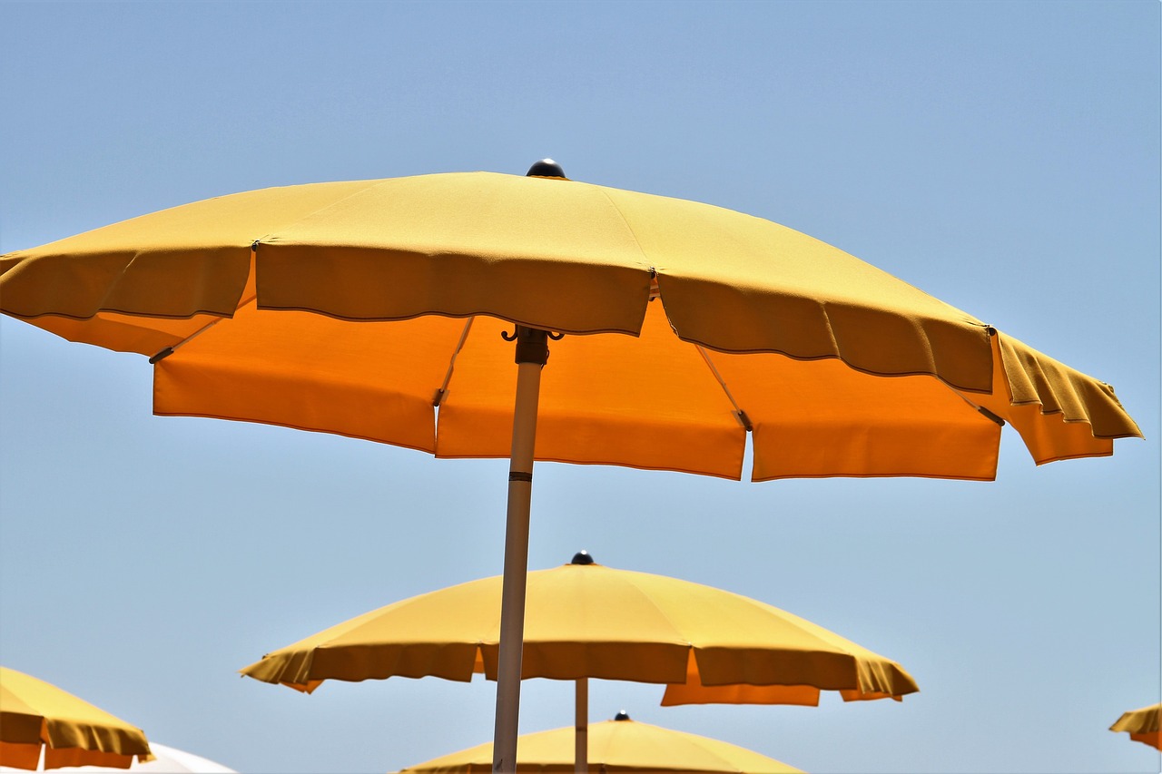 parasol sun blue sky free photo