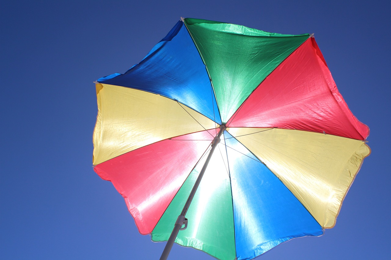 parasol sun protection blue sky free photo