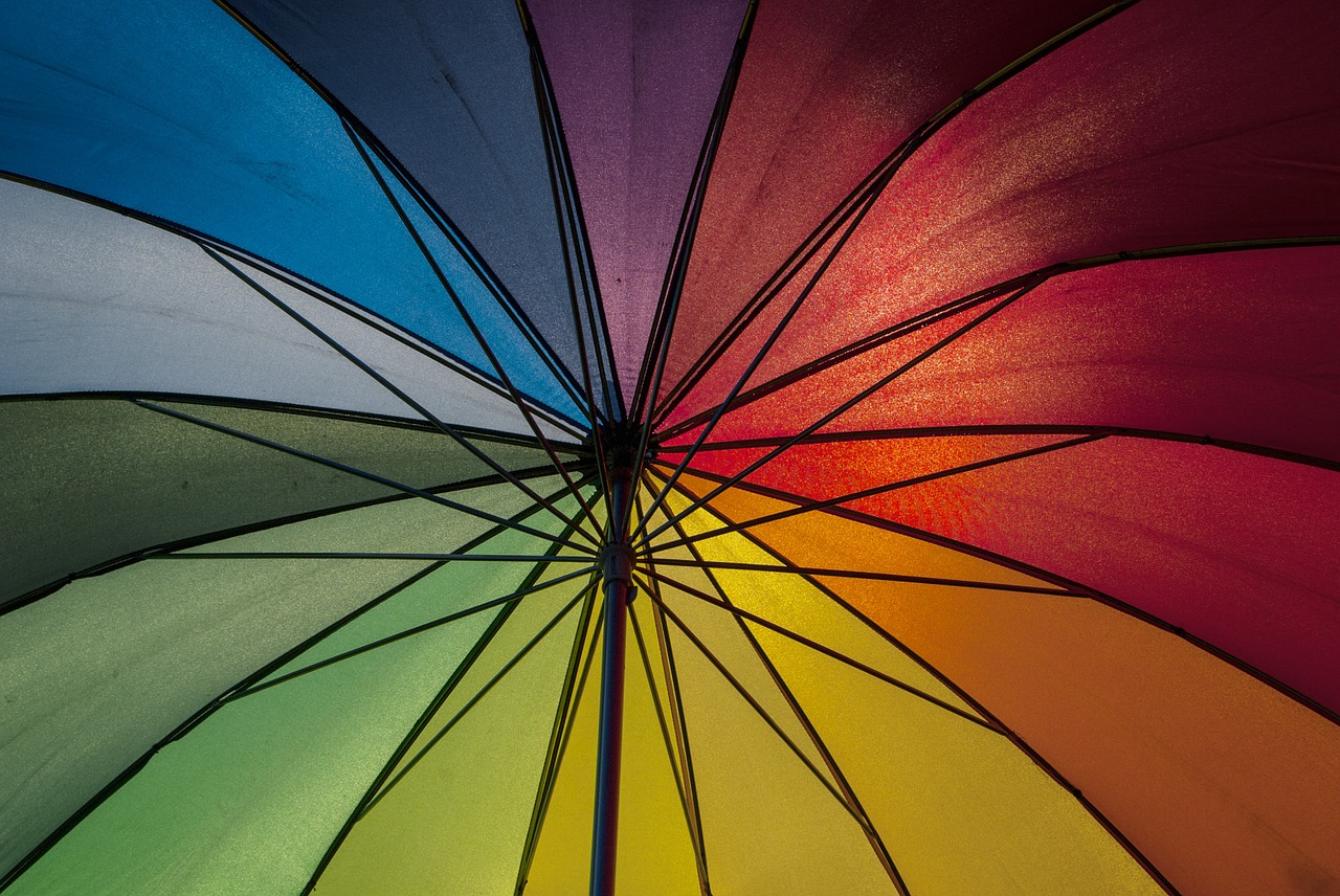 parasol screen rainbow free photo