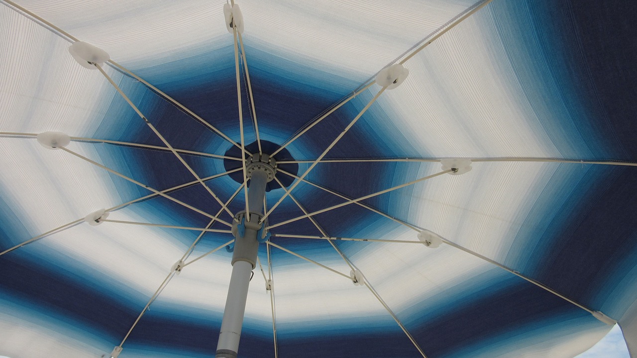 parasol blue white free photo