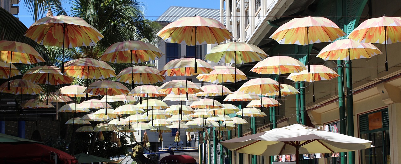 parasols port louis mauritius free photo