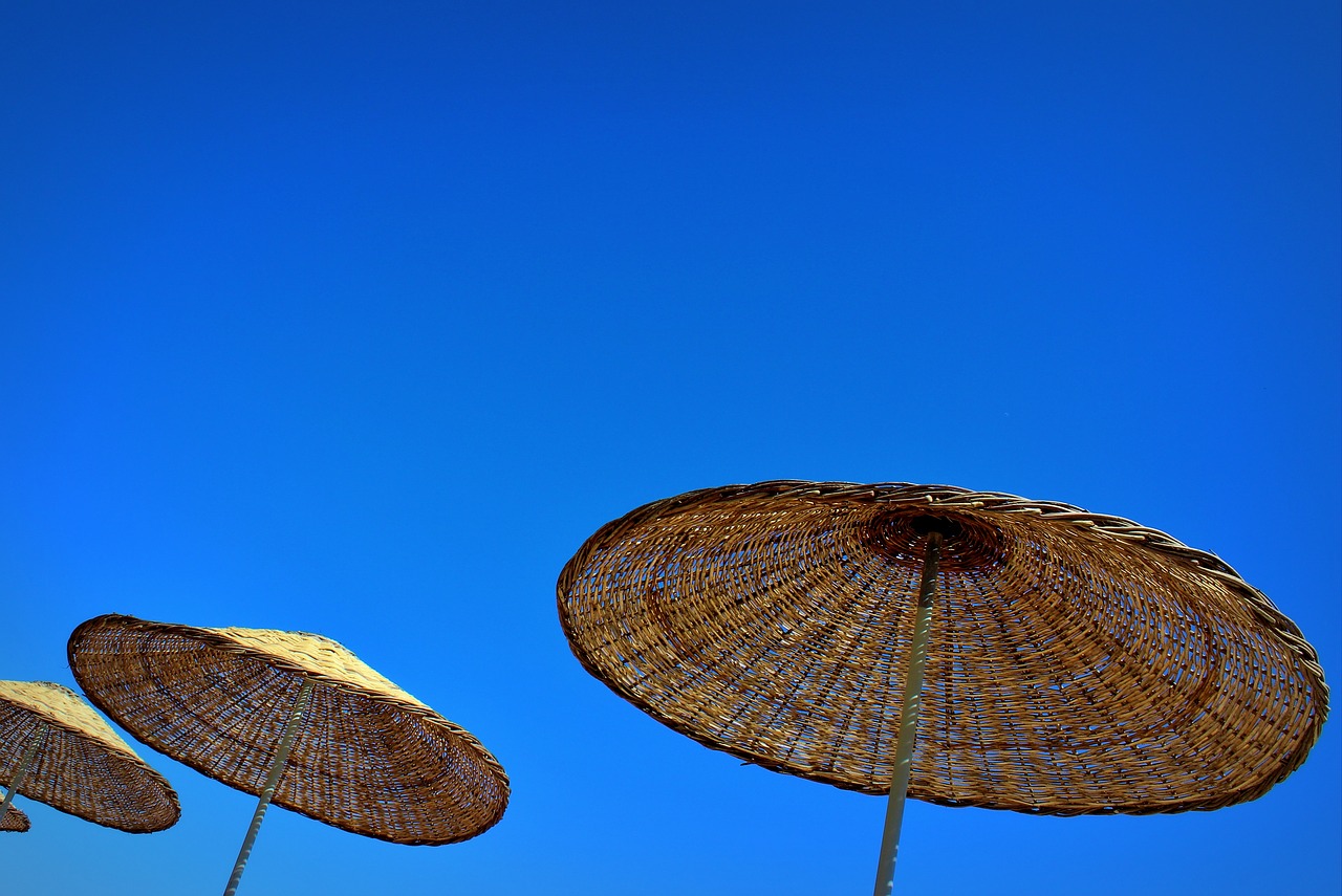 parasols sky blue sky free photo