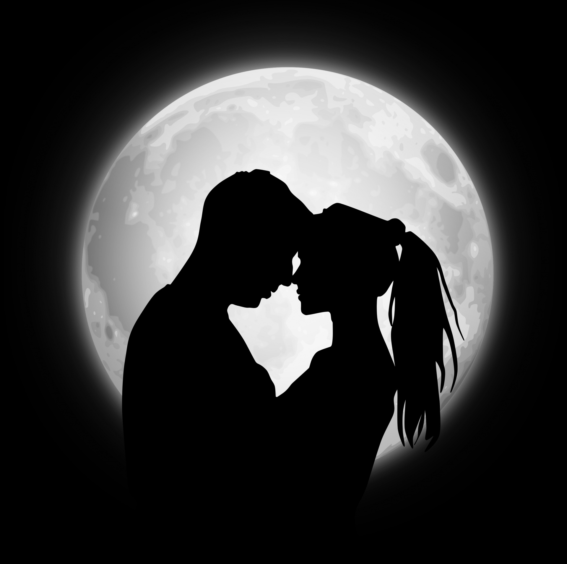 Download free photo of Couple,moon,love,background,couple with moon - from  