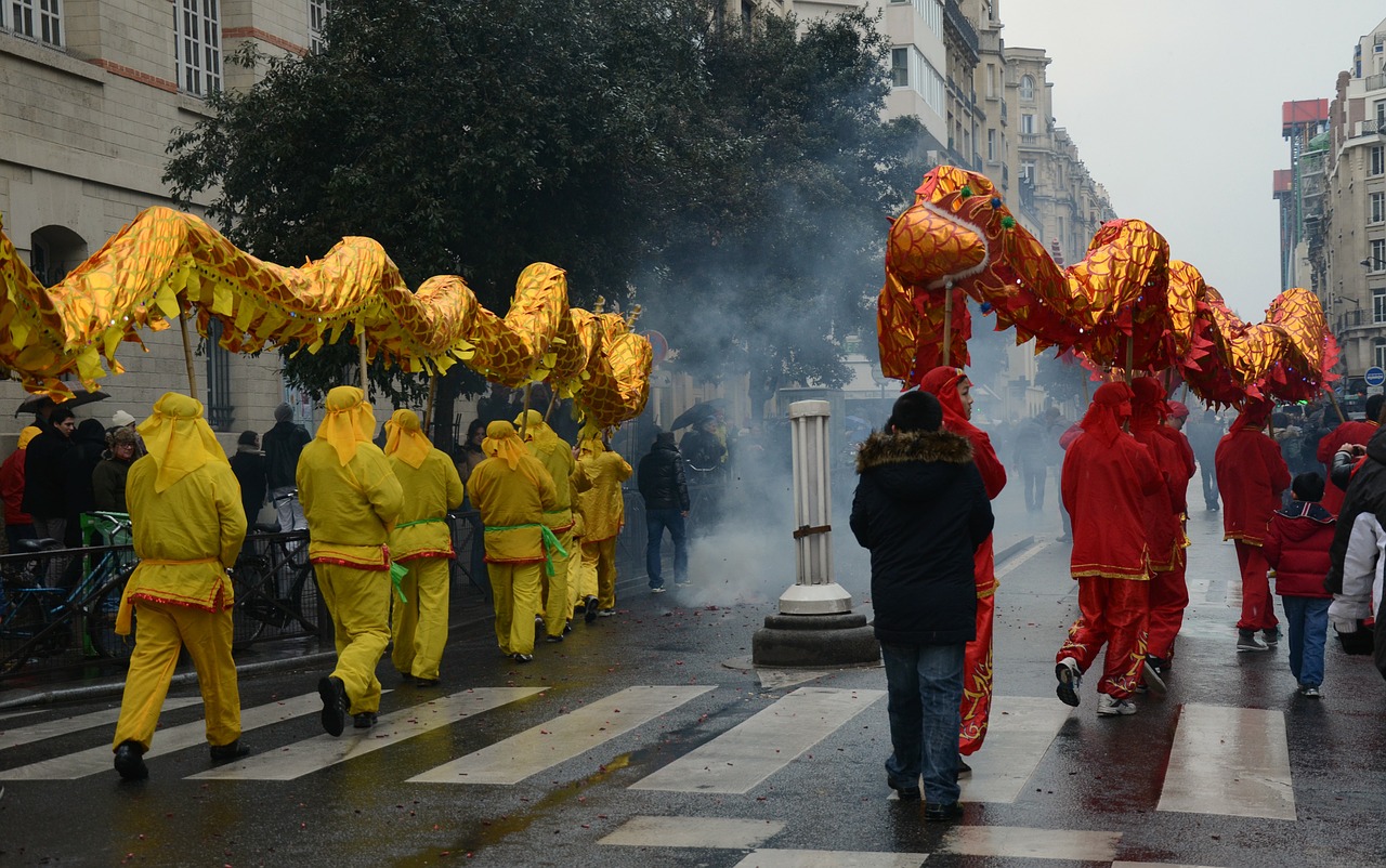 paris france chinese new year free photo