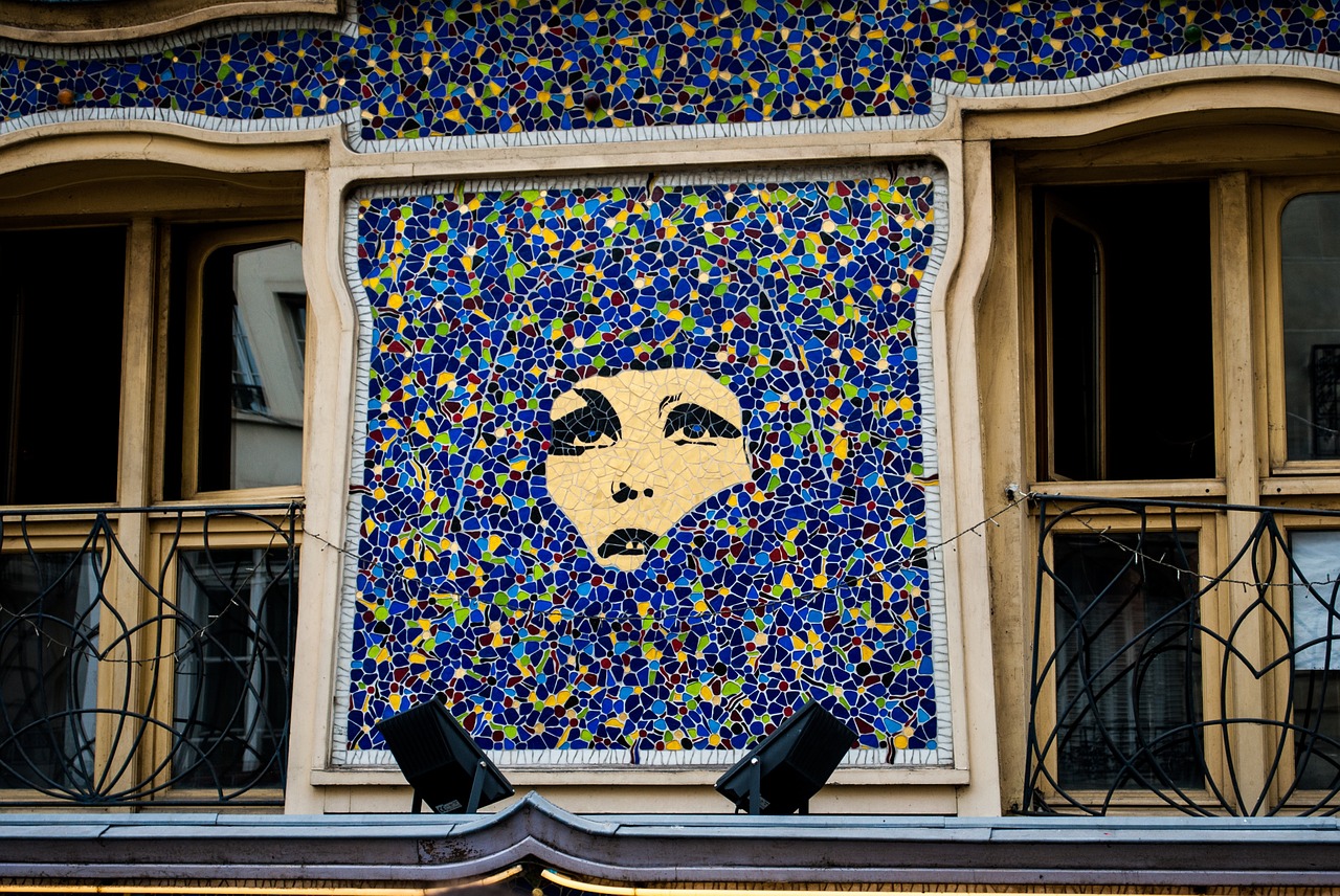 paris mosaics windows free photo