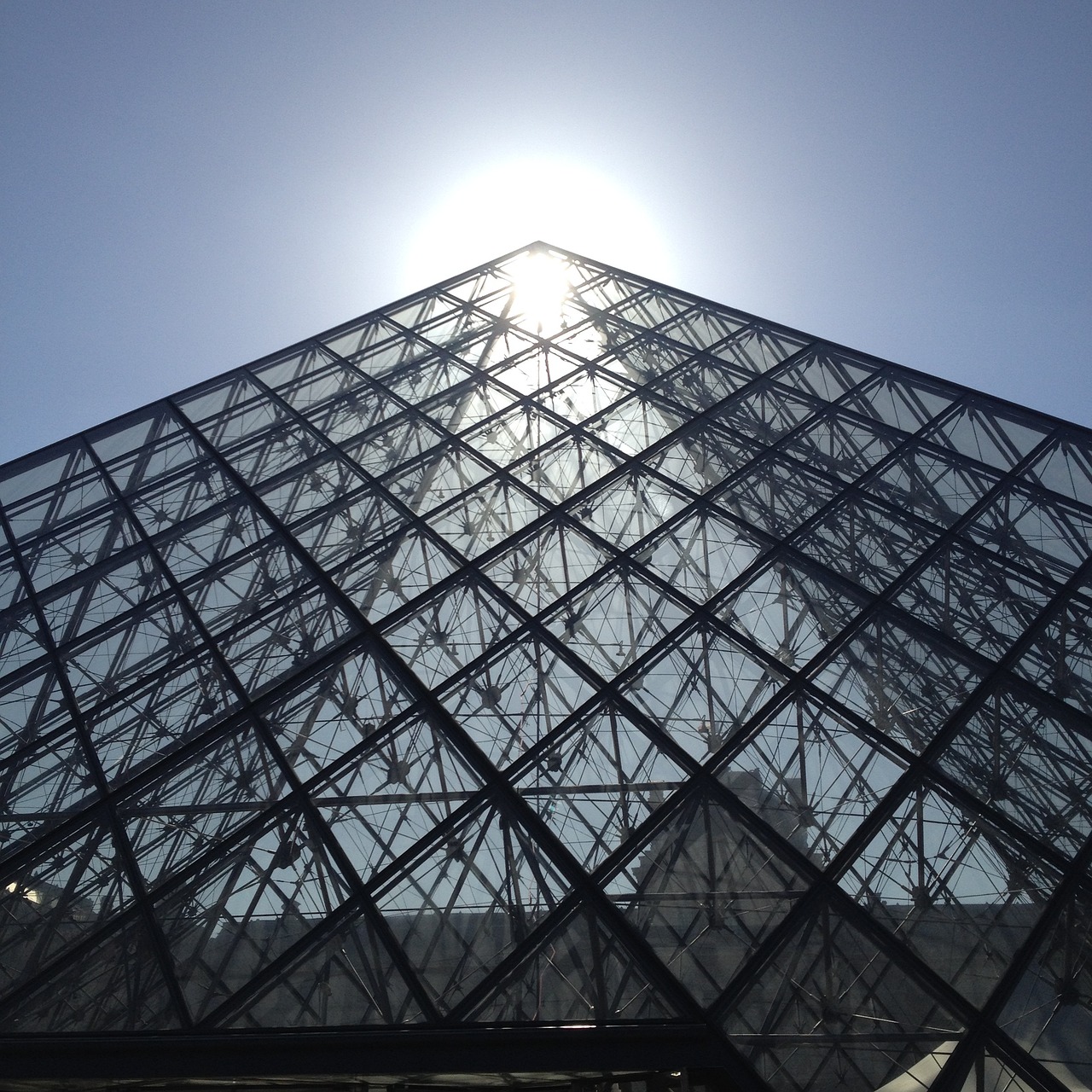 paris pyramid louvre free photo