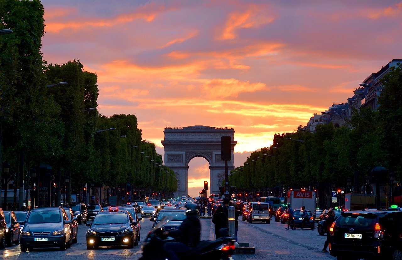 paris sunset france free photo