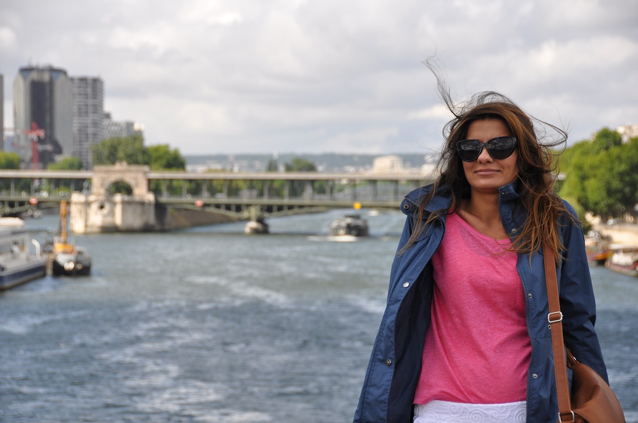 paris woman river free photo