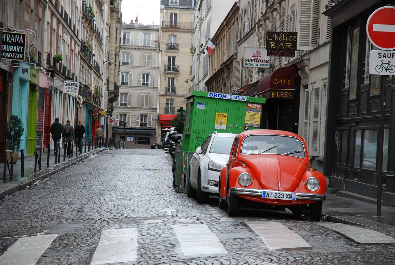 paris street cars free photo