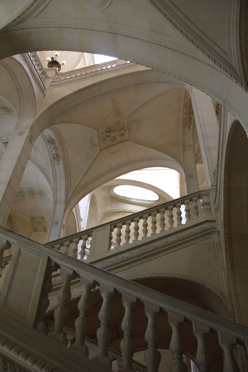 paris louvre stairs free photo