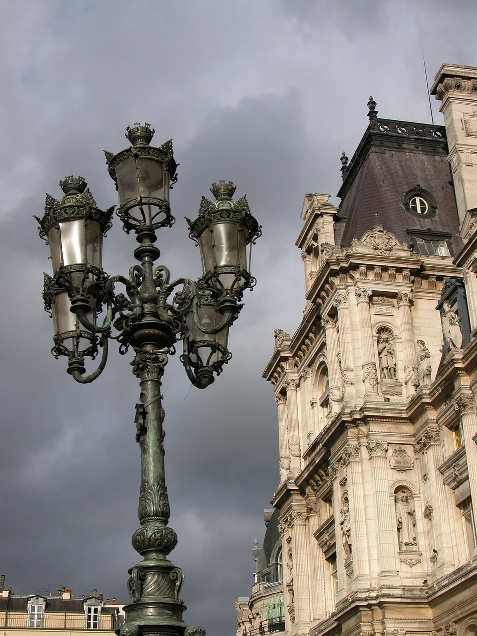 paris city hall sky free photo