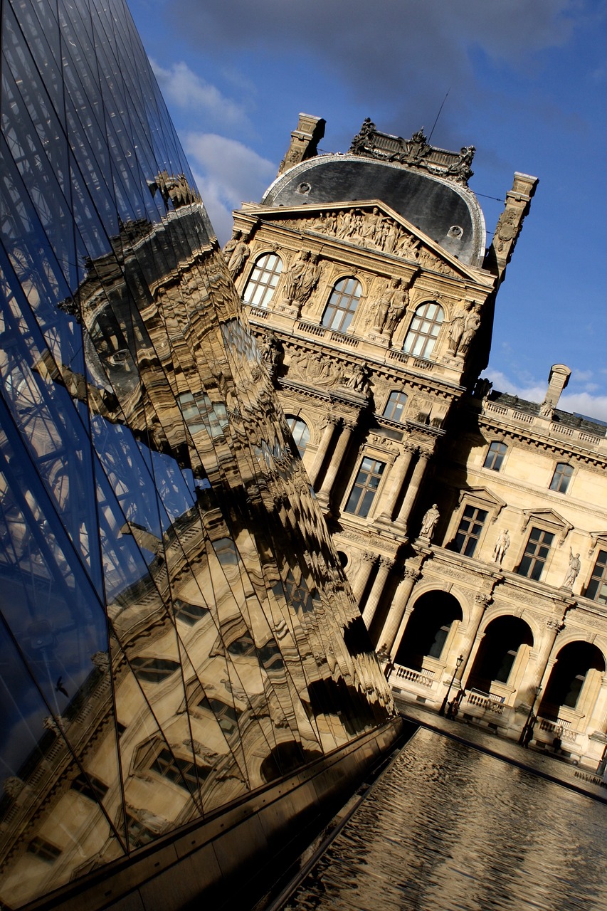 paris reflection building free photo