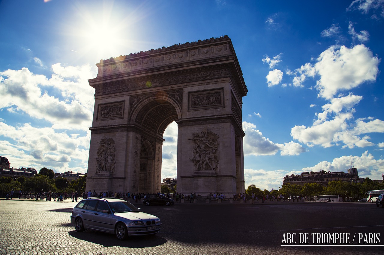 paris france arc de triomphe free photo