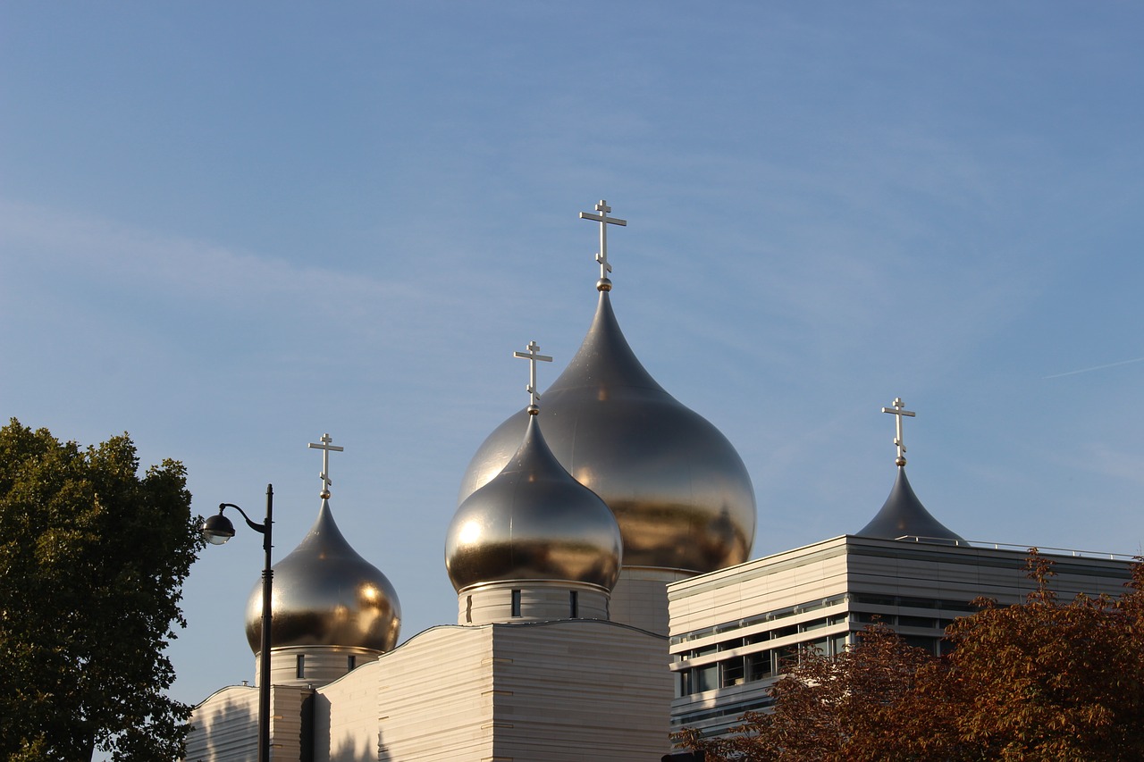 paris orthodox church cupolas free photo