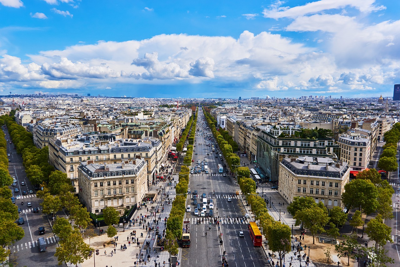 paris france champs-elysee free photo