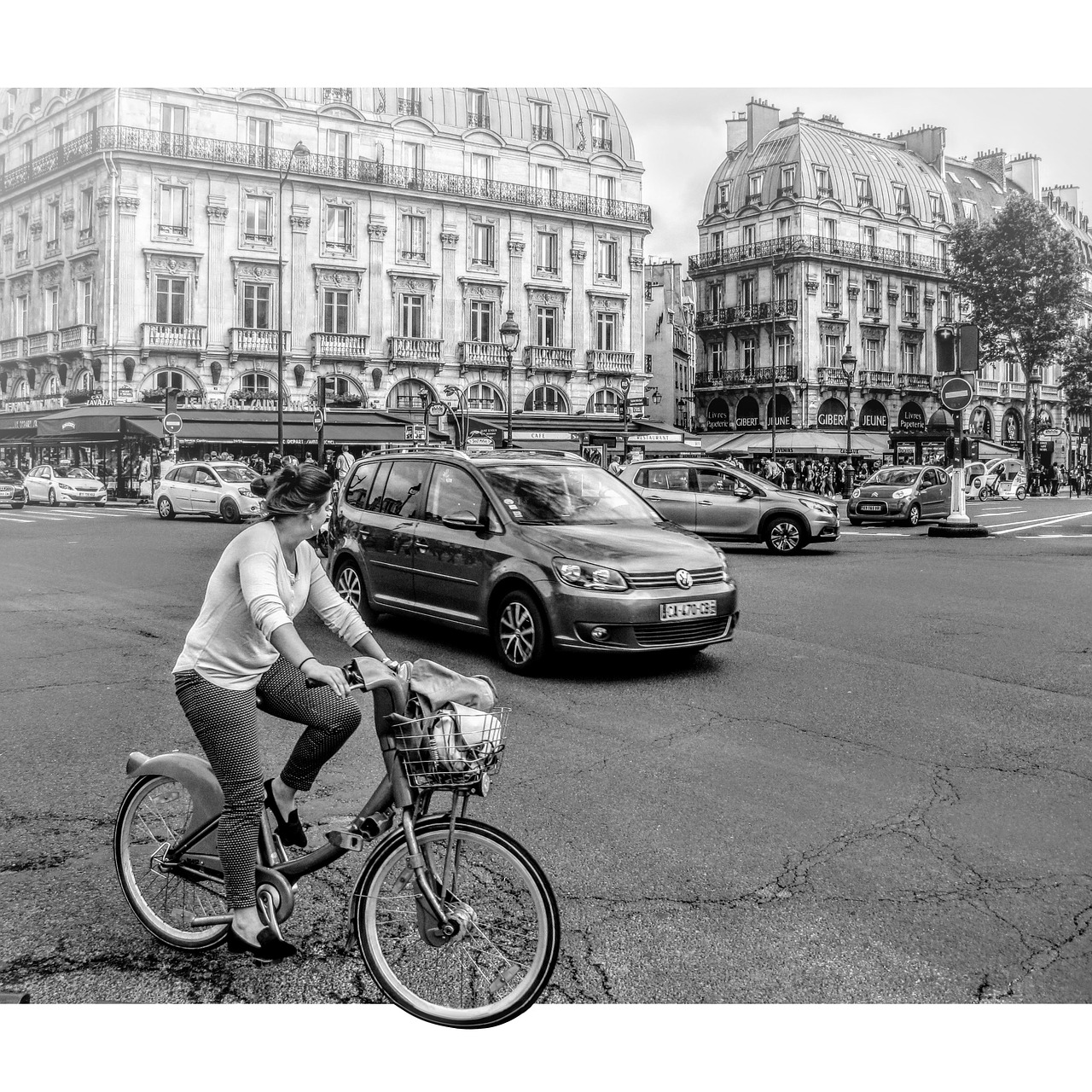 paris cyclist square free photo