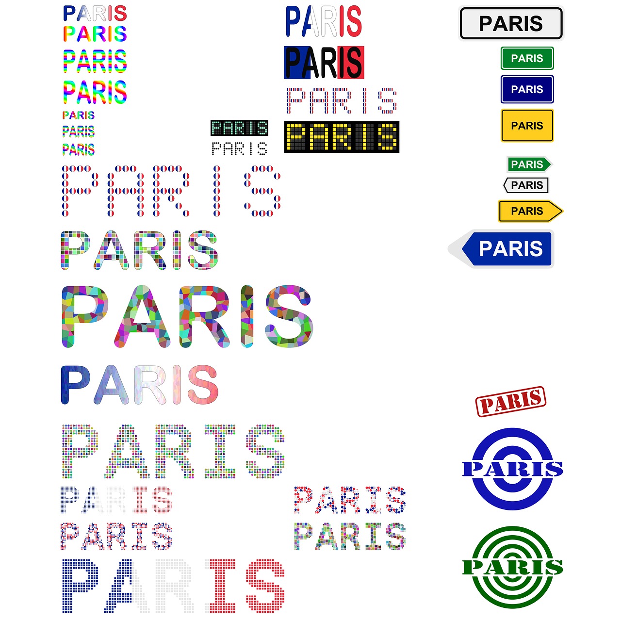 paris text typography free photo