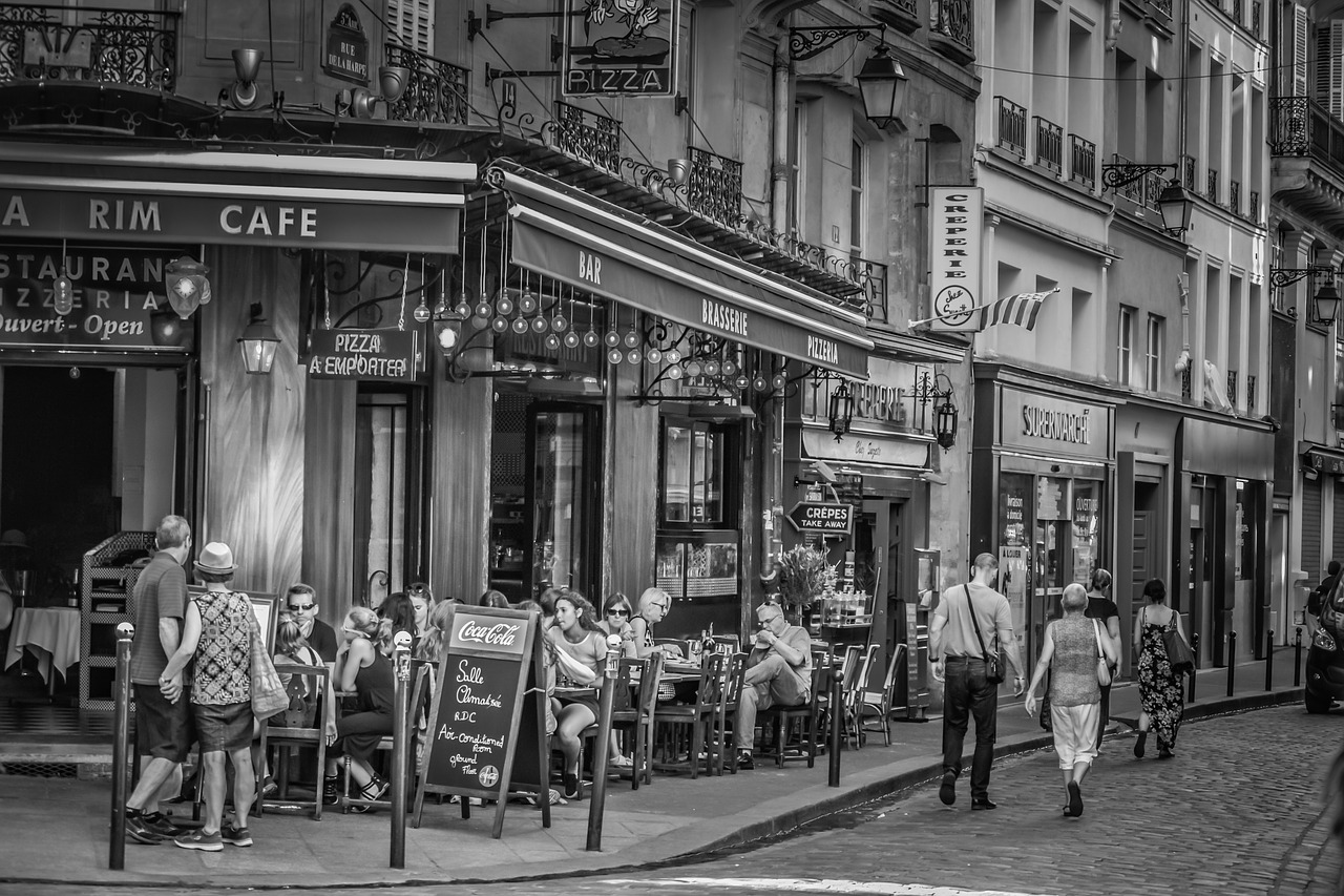 paris cafe road free photo