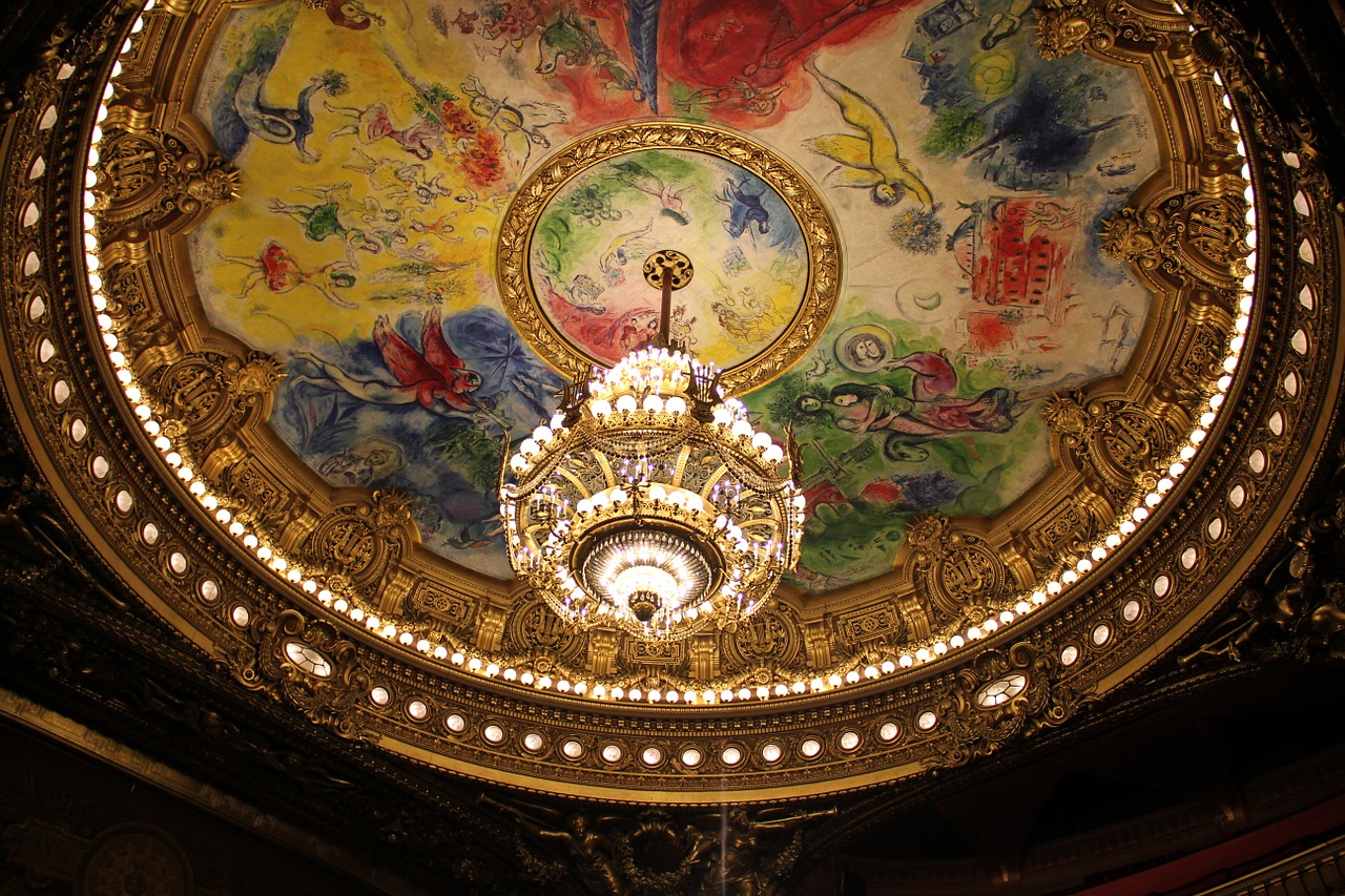 paris opera ceiling view free photo