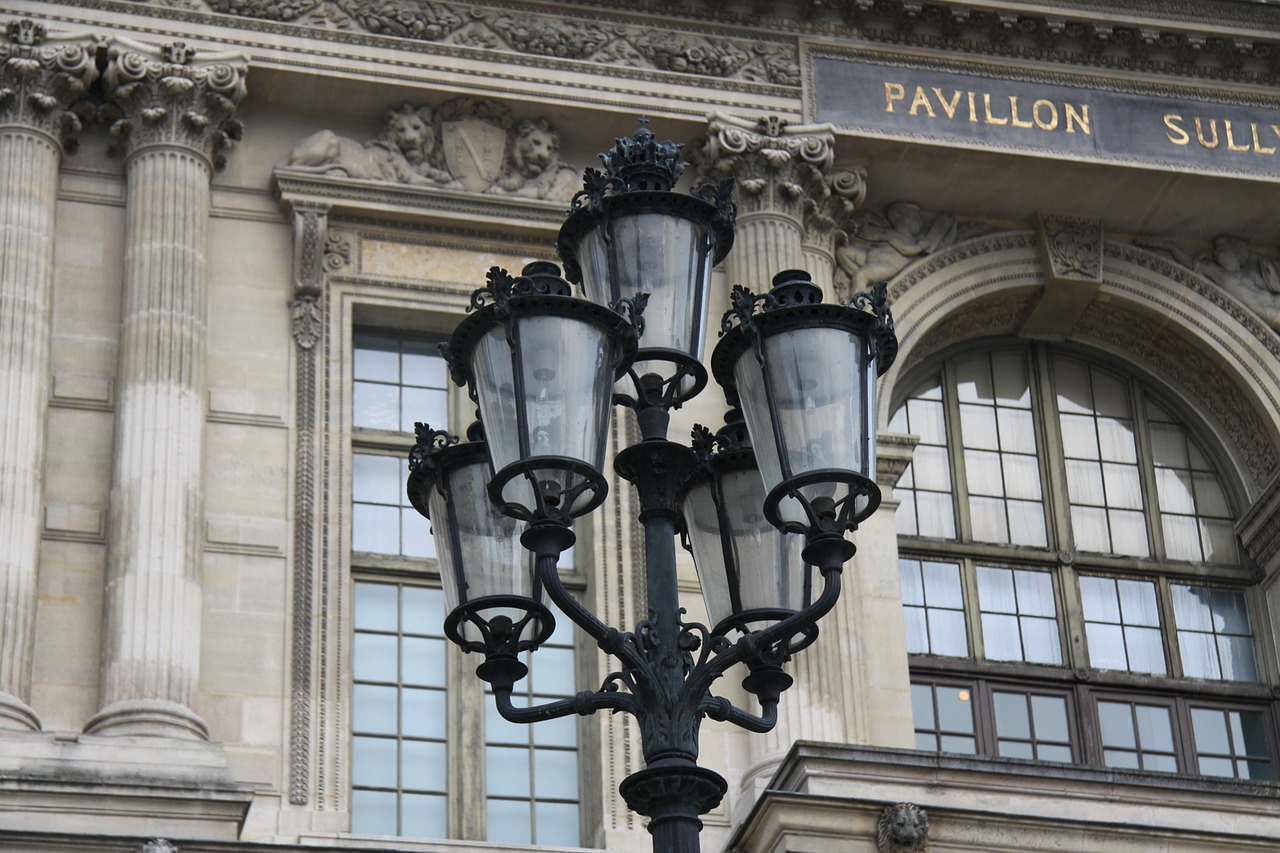 paris lights louvre free photo