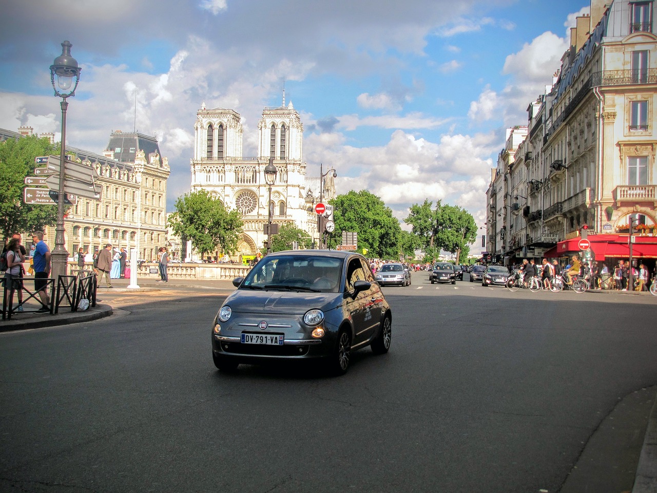 paris city fiat 500 free photo