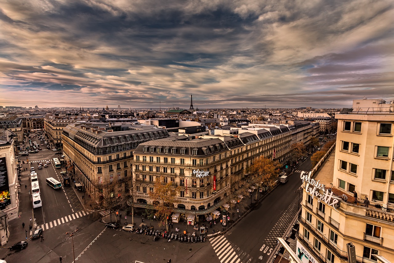 paris city perspective free photo