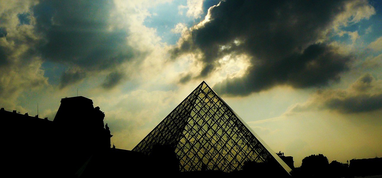 paris pyramid louvre free photo