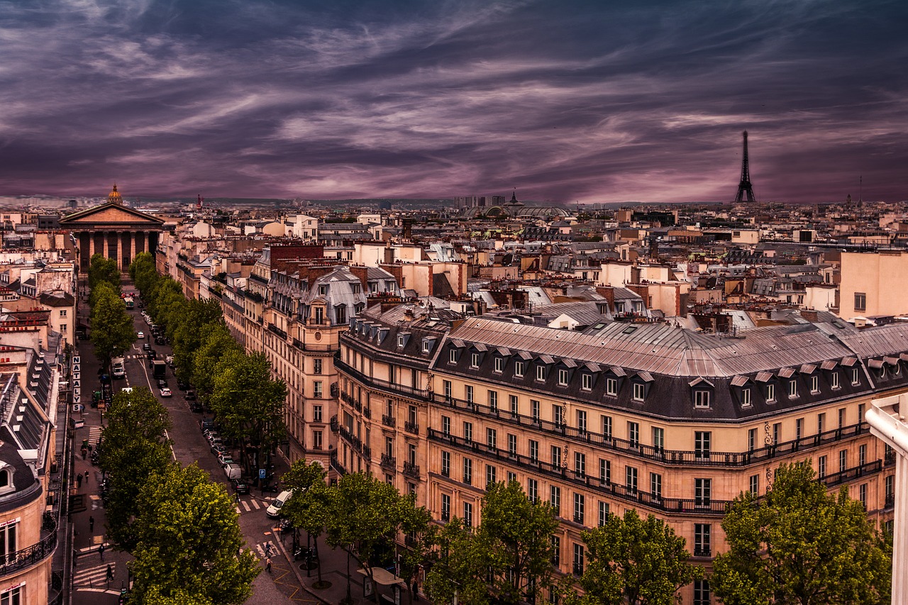 paris  evening  france free photo