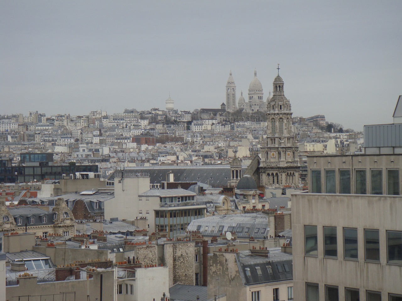 paris cityscape sacre coeur free photo