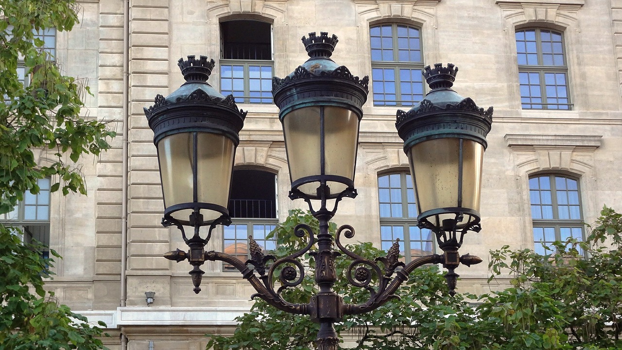 paris light pole lighting free photo