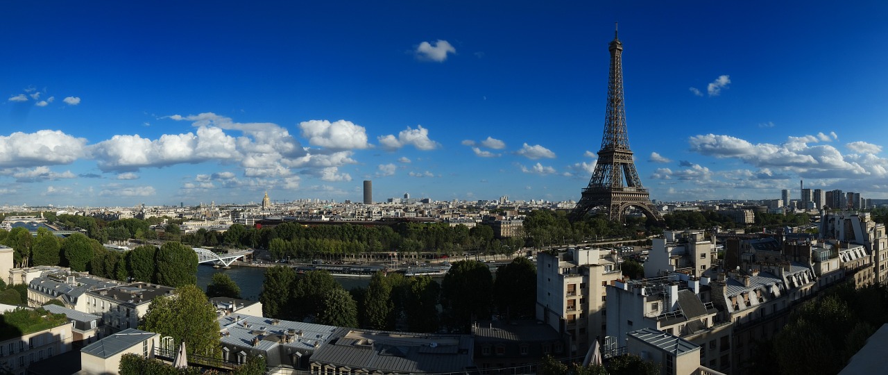 paris eiffel tower panoramic free photo