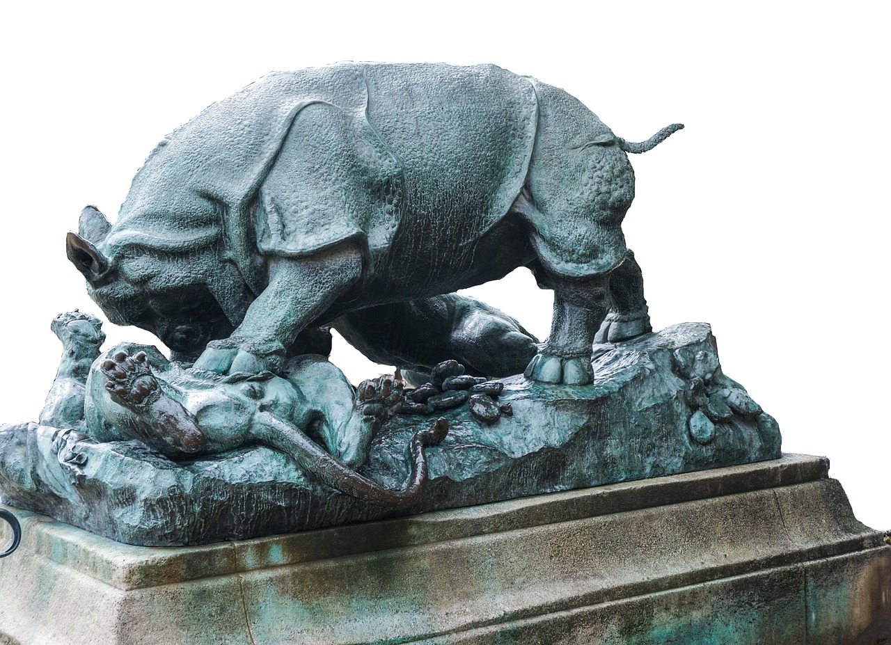 paris sculpture rhino free photo