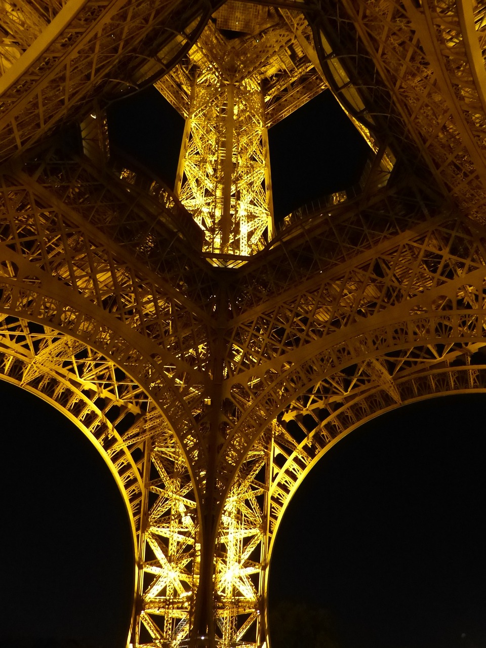 paris night eiffel tower free photo