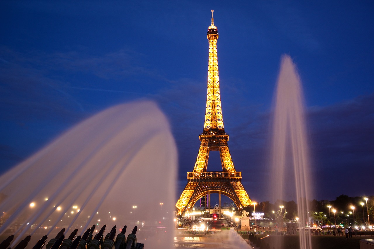 paris eiffel tower evening free photo