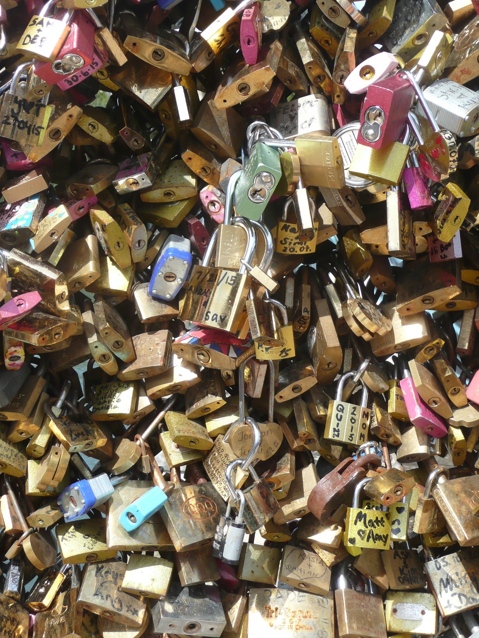 paris love locks love symbol free photo