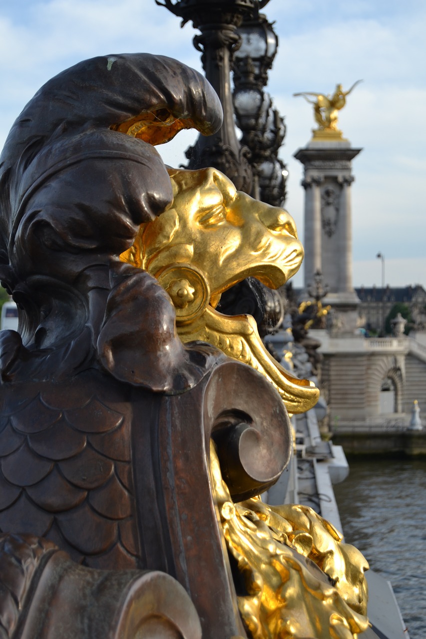 paris bridge sculpture free photo