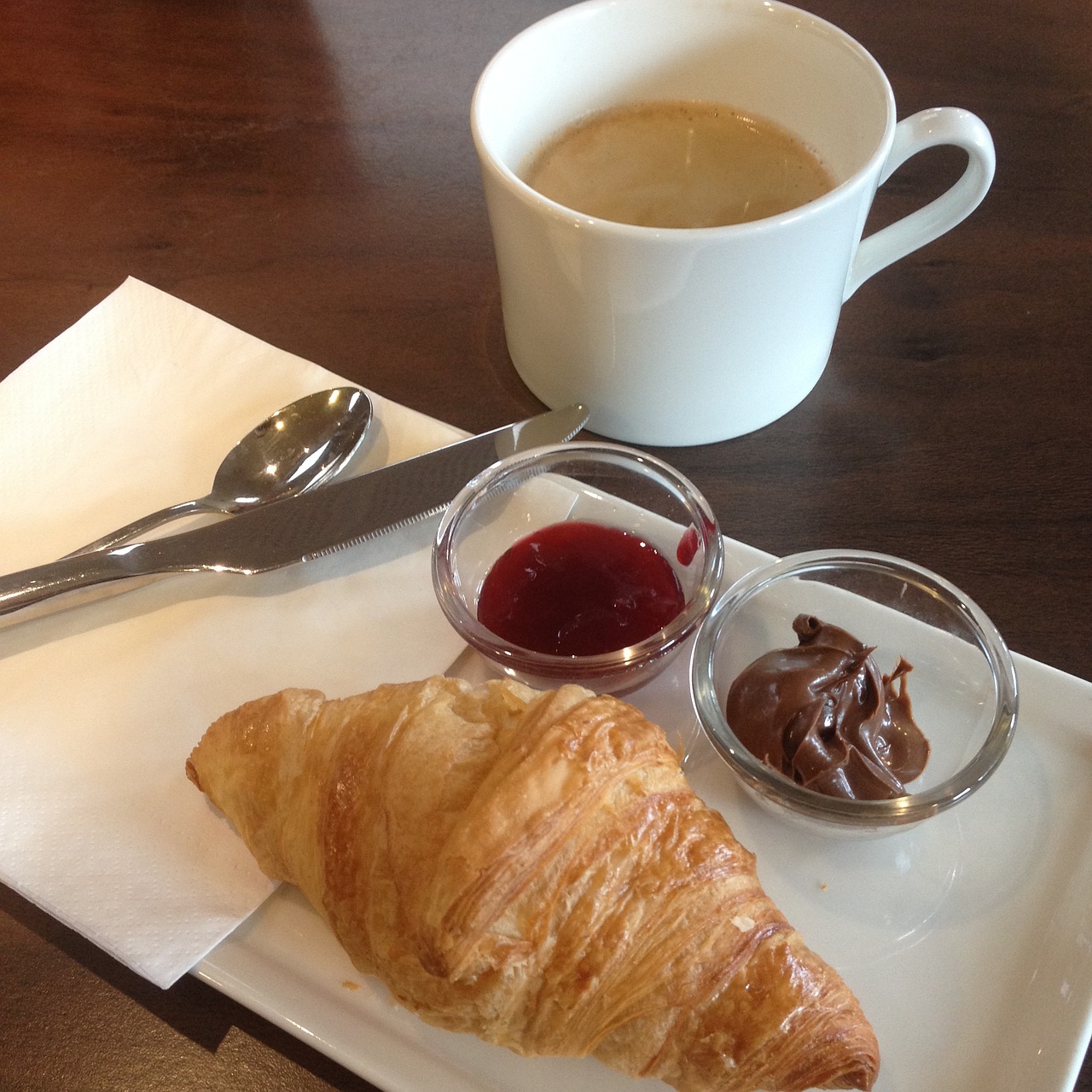 paris breakfast croissant free photo