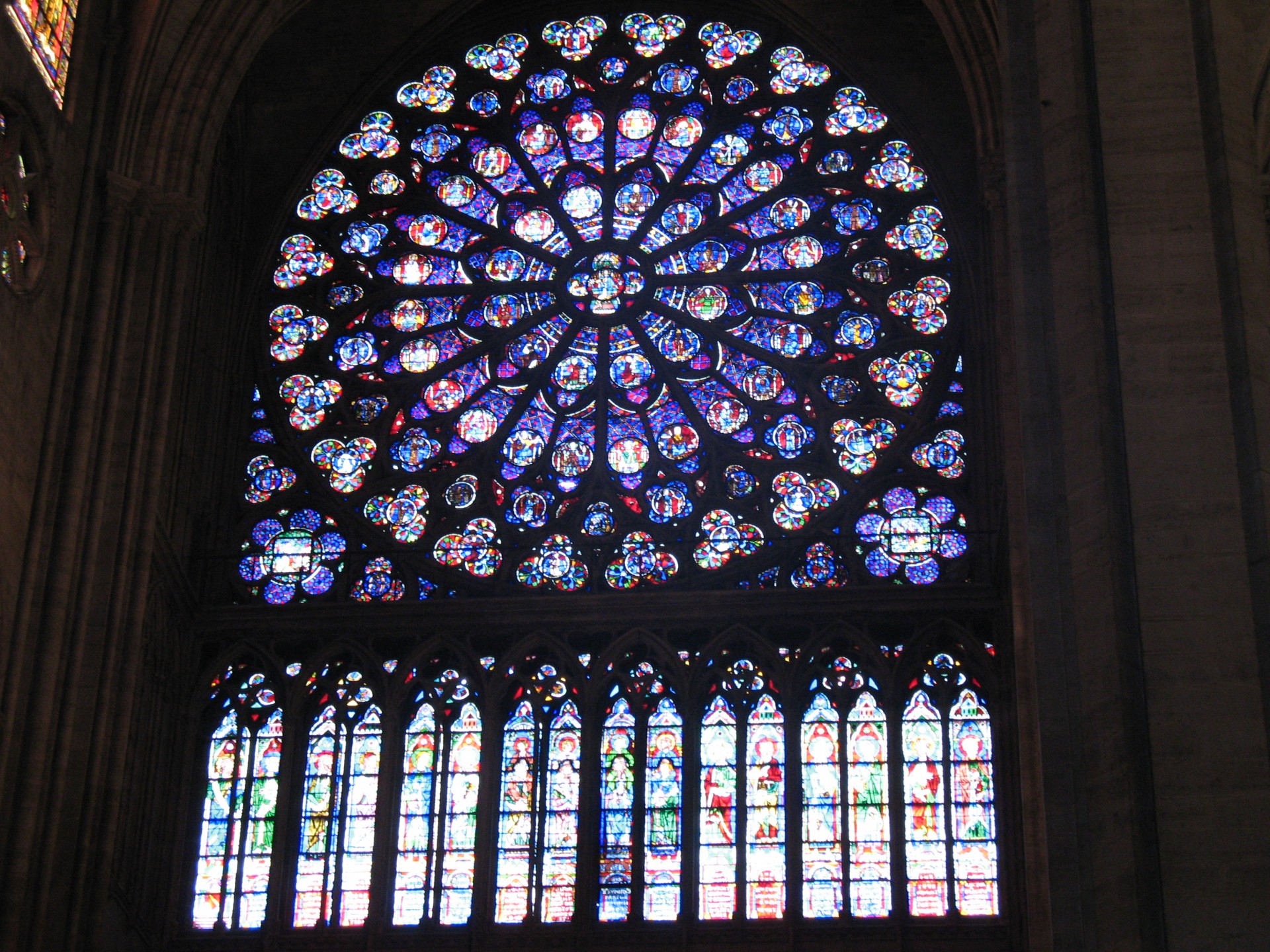 paris notre dame stained glass free photo