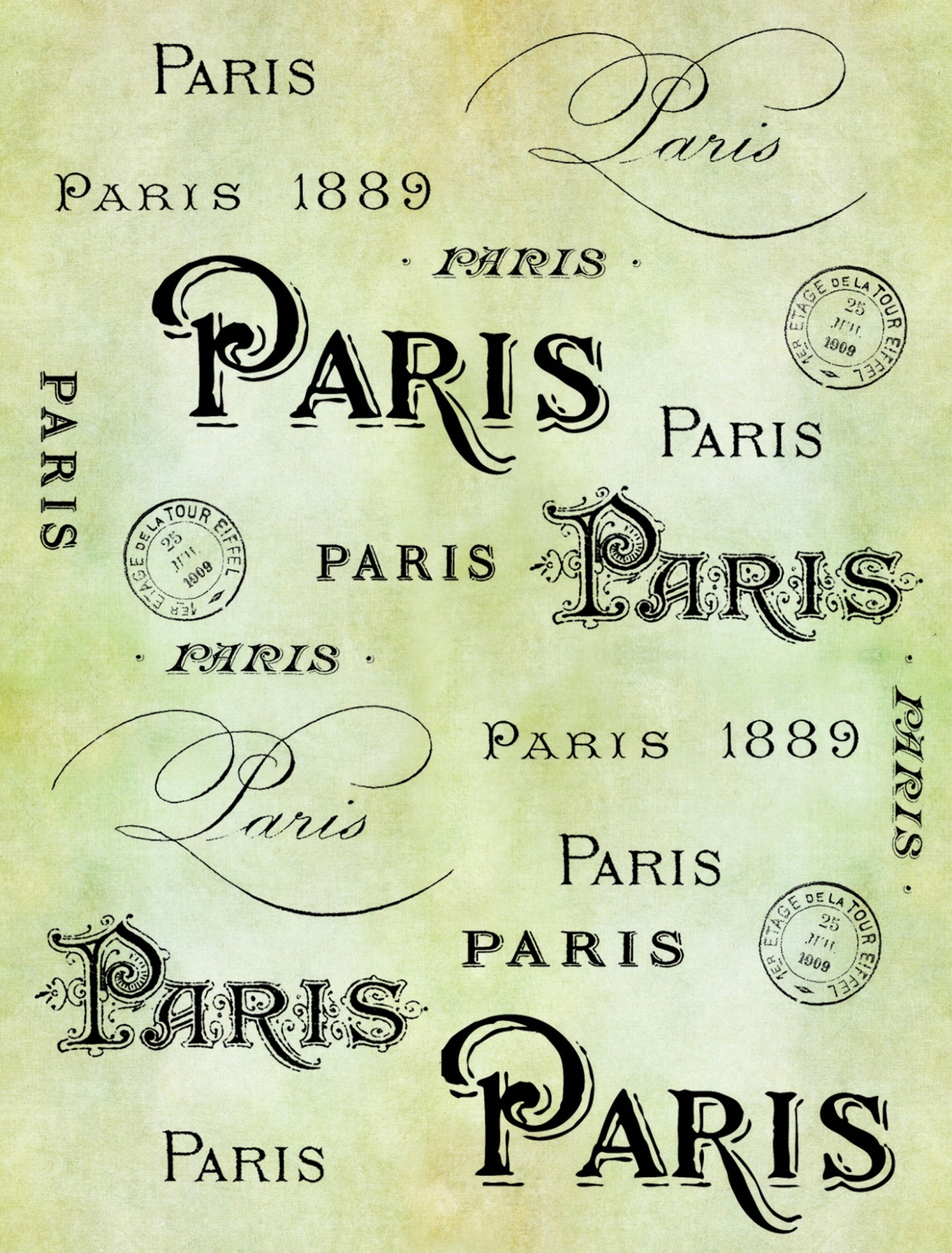 paris typography vintage free photo