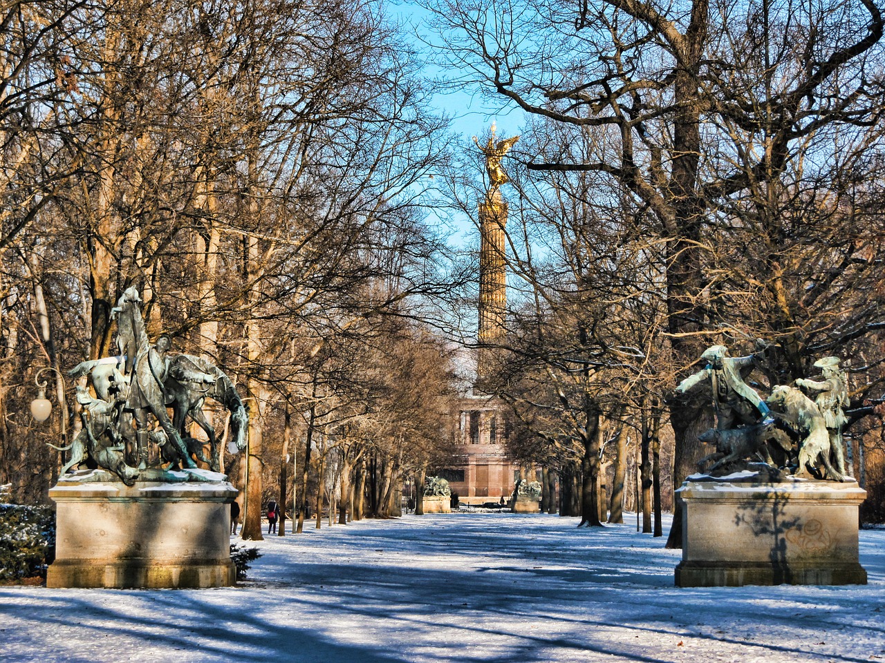 park winter siegessäule free photo