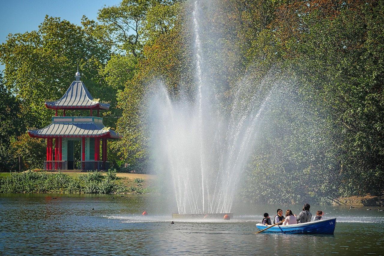 park  lake  fountain free photo