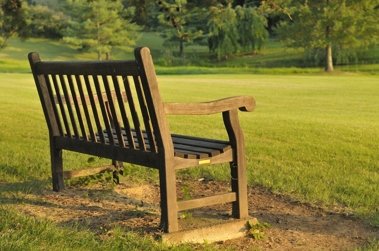 park bench outdoors free photo