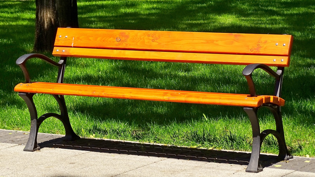 park bench wooden bench bank free photo