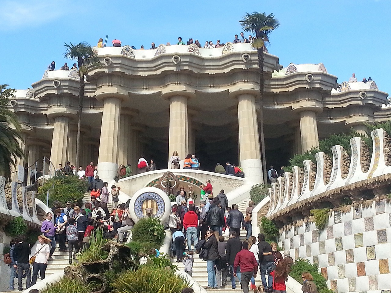 park guell barcelona spain free photo