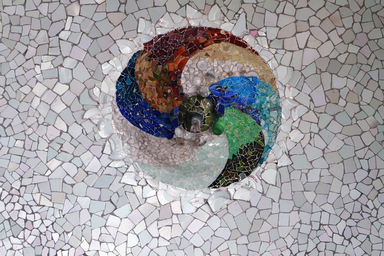 park guell mosaic tile free photo