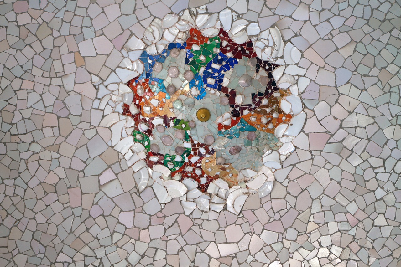 park guell mosaic tile free photo